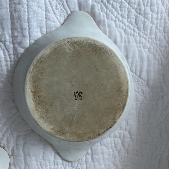 Antique GOA France Hand Painted Floral & Gold Trinket Dish set of 3 - Picture 4 of 8